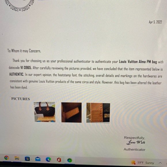 Louis Vuitton Alma SOLD - Picture 15 of 15